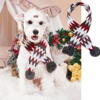 Cute Retro Polyester Christmas Stripe Pet Scarf sku image 10