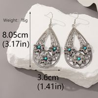 1 Pair Classical Romantic Water Droplets Floral Plating Inlay Alloy Ferroalloy Zircon Silver Plated Ear Hook main image 5