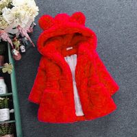 Basic Solid Color Fleece Girls Outerwear main image 3