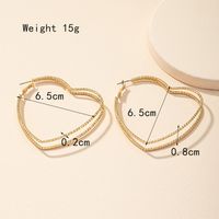 1 Pair Elegant Lady Heart Shape Plating Hollow Out Alloy 14k Gold Plated Earrings main image 6