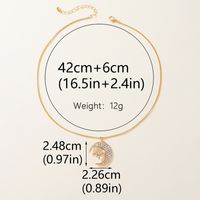 Elegant Streetwear Star Moon Alloy Plating Inlay Zircon 14k Gold Plated Women's Pendant Necklace main image 5