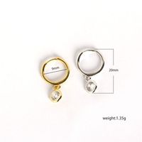 Yhe0127 Hot-selling S925 Sterling Silver Minimalist Circle Inlaid Zircon Earrings main image 6