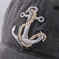 Unisex Hip-hop Retro Streetwear Anchor Embroidery Curved Eaves Baseball Cap main image 4