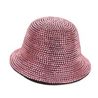Women's Retro Shiny Solid Color Rhinestone Wide Eaves Bucket Hat sku image 7