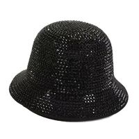 امرأة ريترو لامع اللون الصامد حجر الراين طنف واسعة قبعة دلو sku image 11