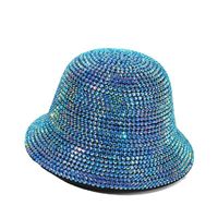 Women's Retro Shiny Solid Color Rhinestone Wide Eaves Bucket Hat sku image 6