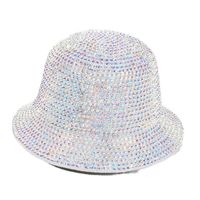 Women's Retro Shiny Solid Color Rhinestone Wide Eaves Bucket Hat sku image 10