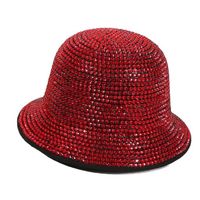 Women's Retro Shiny Solid Color Rhinestone Wide Eaves Bucket Hat sku image 9