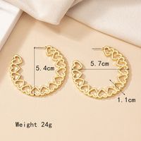 1 Pair Elegant Lady C Shape Heart Shape Plating Hollow Out Alloy 14k Gold Plated Ear Studs main image 6