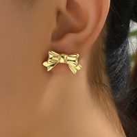 1 Pair Simple Style Insect Bow Knot Pearl Inlay Alloy Zinc Rhinestones Drop Earrings Ear Studs main image 5