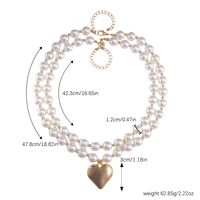 Elegant Cute Heart Shape Artificial Pearl Alloy Plastic Wholesale Double Layer Necklaces main image 2