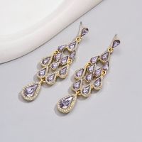 1 Pair Glam Vintage Style Shiny Water Droplets Inlay Alloy Zinc Rhinestones Drop Earrings main image 3