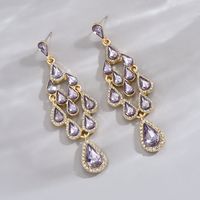 1 Pair Glam Vintage Style Shiny Water Droplets Inlay Alloy Zinc Rhinestones Drop Earrings main image 4