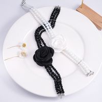 Elegant Simple Style Flower Synthetic Resin Cloth Handmade Women's Choker main image 7