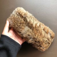 Simple Style Solid Color Rabbit Fur Hair Band sku image 2