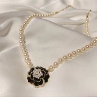 Simple Style Classic Style Flower Artificial Pearl Alloy Beaded Women's Bracelets Necklace sku image 3