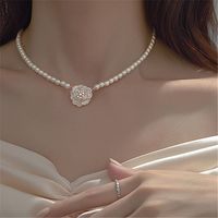 Einfacher Stil Klassischer Stil Blume Künstliche Perle Legierung Perlen Frau Armbänder Halskette sku image 1