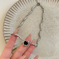 Simple Style Heart Shape Alloy Chain Women's Pendant Necklace sku image 1