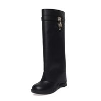Women's Basic Solid Color Round Toe Classic Boots sku image 1