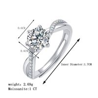 Wedding Formal Classic Style Solid Color Sterling Silver Gra Inlay Moissanite 18k Gold Plated Rings main image 2