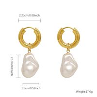 1 Pair Commute Irregular Plating Stainless Steel Freshwater Pearl Gold Plated Drop Earrings main image 7
