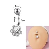 Simple Style Flower Butterfly Stainless Steel Inlay Zircon Belly Ring sku image 1