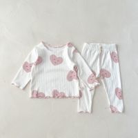 Cute Heart Shape Cotton Baby Clothing Sets sku image 6