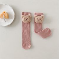 Girl's Cute Animal Solid Color Cotton Embroidery Over The Knee Socks 2 Pieces sku image 3