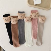 Girl's Cute Animal Solid Color Cotton Embroidery Over The Knee Socks 2 Pieces main image 1