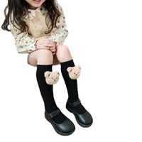 Girl's Cute Animal Solid Color Cotton Embroidery Over The Knee Socks 2 Pieces main image 2