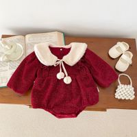 Vintage Style Solid Color Cotton Baby Rompers main image 4