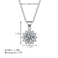 Elegant Luxurious Solid Color Sterling Silver Gra Plating Inlay Moissanite 18k Gold Plated Pendant Necklace main image 3