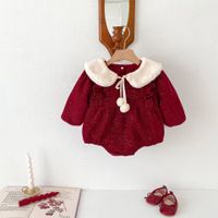 Vintage Style Solid Color Cotton Baby Rompers main image 1