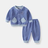 Casual Animal Stripe Solid Color Polyester Baby Clothing Sets sku image 5