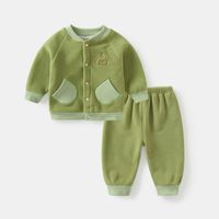 Casual Animal Stripe Solid Color Polyester Baby Clothing Sets main image 1