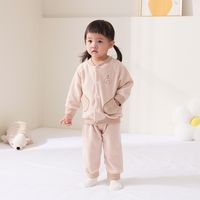 Casual Animal Stripe Solid Color Polyester Baby Clothing Sets main image 4