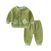 Casual Animal Stripe Solid Color Polyester Baby Clothing Sets main image 2