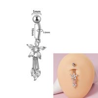 Simple Style Flower Butterfly Stainless Steel Inlay Zircon Belly Ring sku image 6