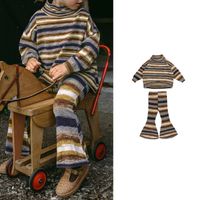 Casual Stripe Solid Color Polyester Boys Clothing Sets main image 1