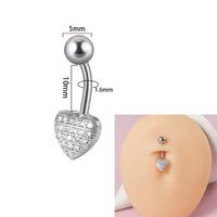 Simple Style Flower Butterfly Stainless Steel Inlay Zircon Belly Ring sku image 2