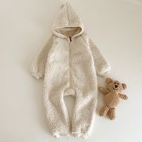 Cute Solid Color Polyester Baby Rompers sku image 1