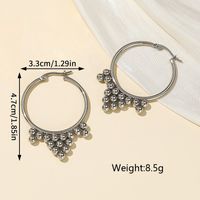 1 Pair Vintage Style Cool Style Round Solid Color Plating Stainless Steel Palladium White K Hoop Earrings main image 2