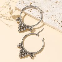 1 Pair Vintage Style Cool Style Round Solid Color Plating Stainless Steel Palladium White K Hoop Earrings main image 1