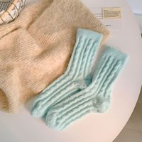 Women's Sweet Solid Color Nylon Crew Socks A Pair sku image 2