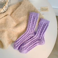 Women's Sweet Solid Color Nylon Crew Socks A Pair sku image 3