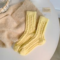 Women's Sweet Solid Color Nylon Crew Socks A Pair sku image 6