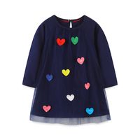 Cute Heart Shape Cotton Girls Dresses sku image 1