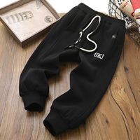 Casual Letter Rib-knit Cotton Blend Polyester Pants & Leggings sku image 1