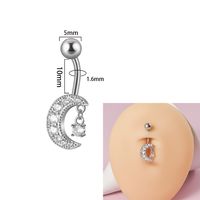 Simple Style Flower Butterfly Stainless Steel Inlay Zircon Belly Ring sku image 7