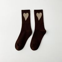 Frau Einfacher Stil Herzform Nylon Baumwolle Crew Socken Ein Paar sku image 4